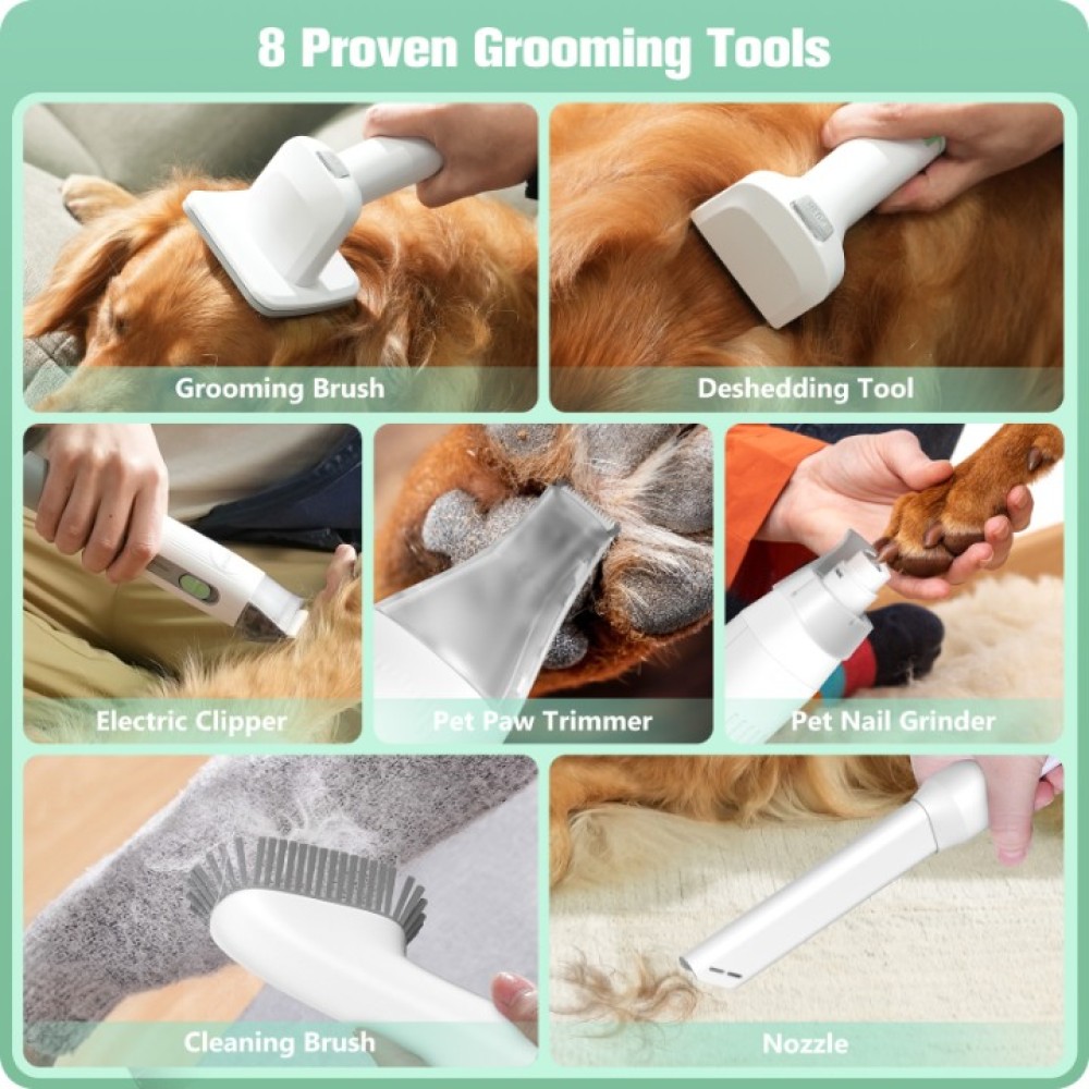 Homeika Dog Grooming Kit & Vacuum Suction 99 Pet Hair, Dog Hair Vacuum